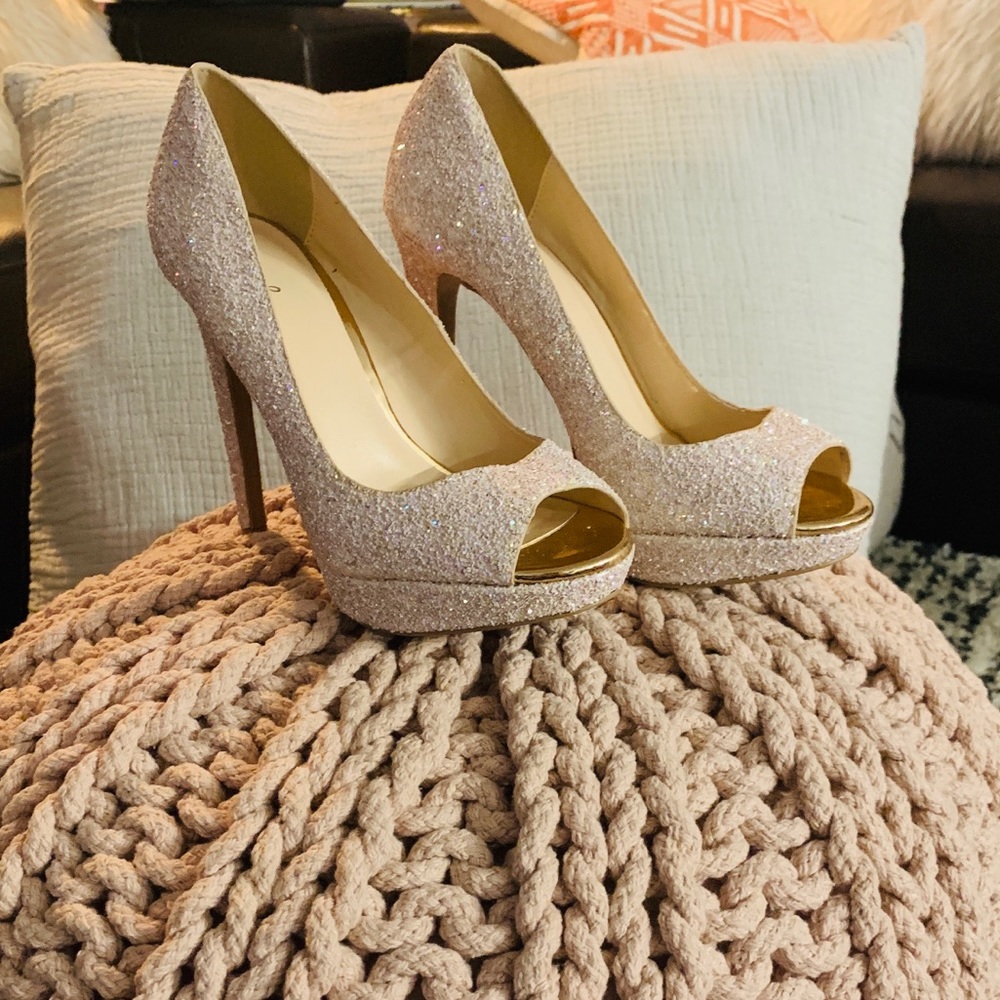 NIna Glittery Platform Heels! Brand New!